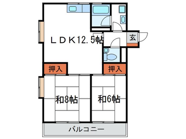 ケンコ－ハイツの物件間取画像